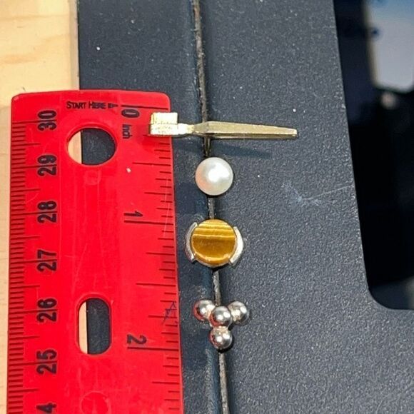 Vintage Accessories Lot Men’s Cufflinks, Tie Tack, Collar Pin All Gold Tone - Picture 3 of 6